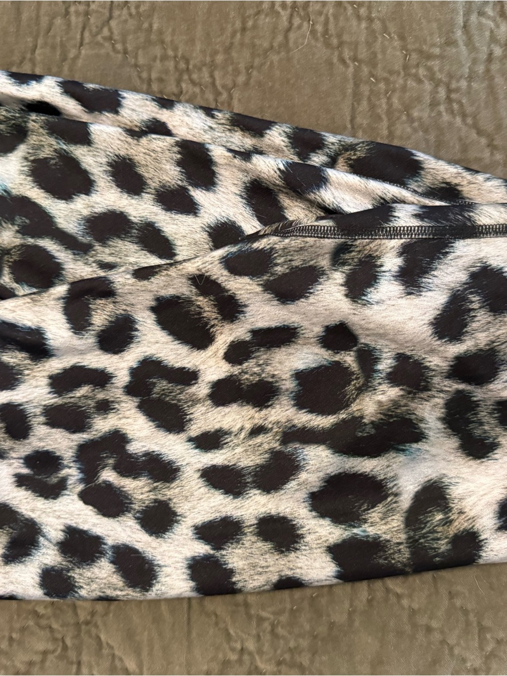 Terez Leopard Print Leggings in Black and Cream